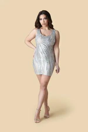 Nude Sequin Bodycon Mini Dress