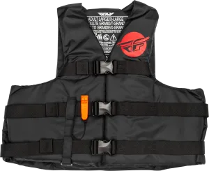 NYLON FLOTATION VEST BLACK/RED 2X