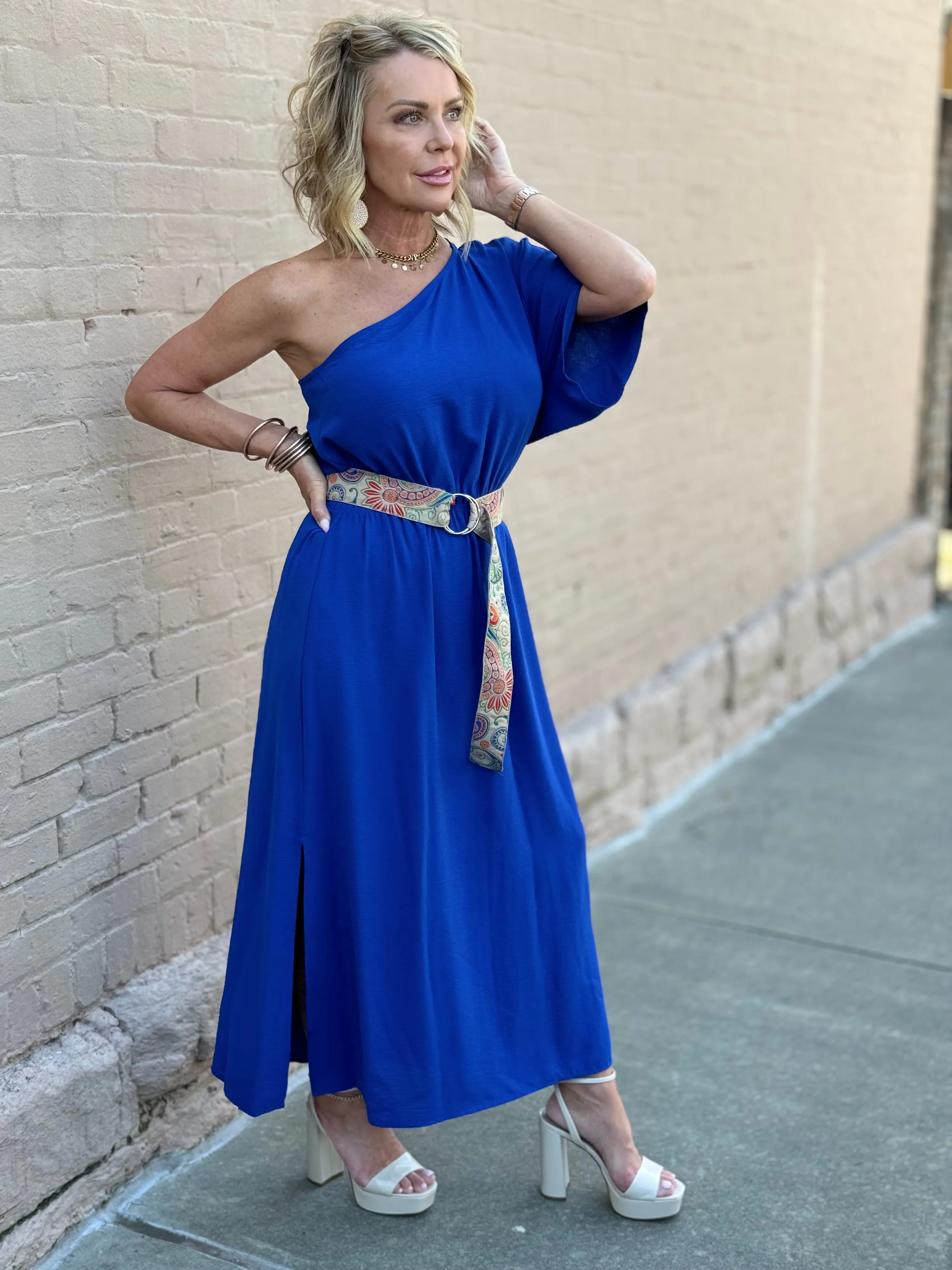 One Shoulder Maxi Dress