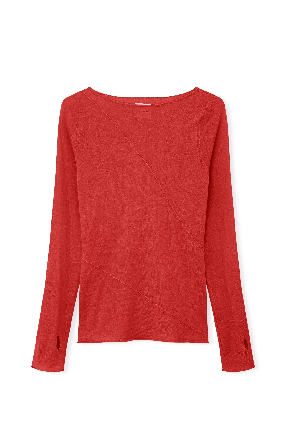 Panelled Knit Top - Red