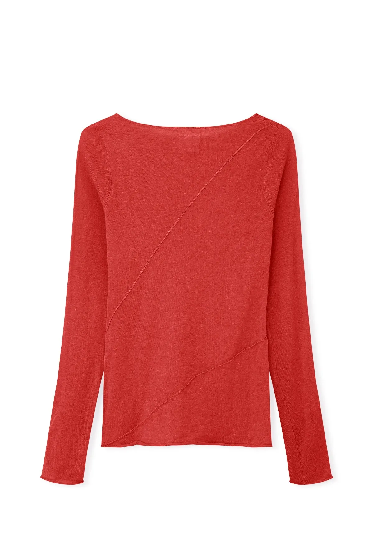 Panelled Knit Top - Red