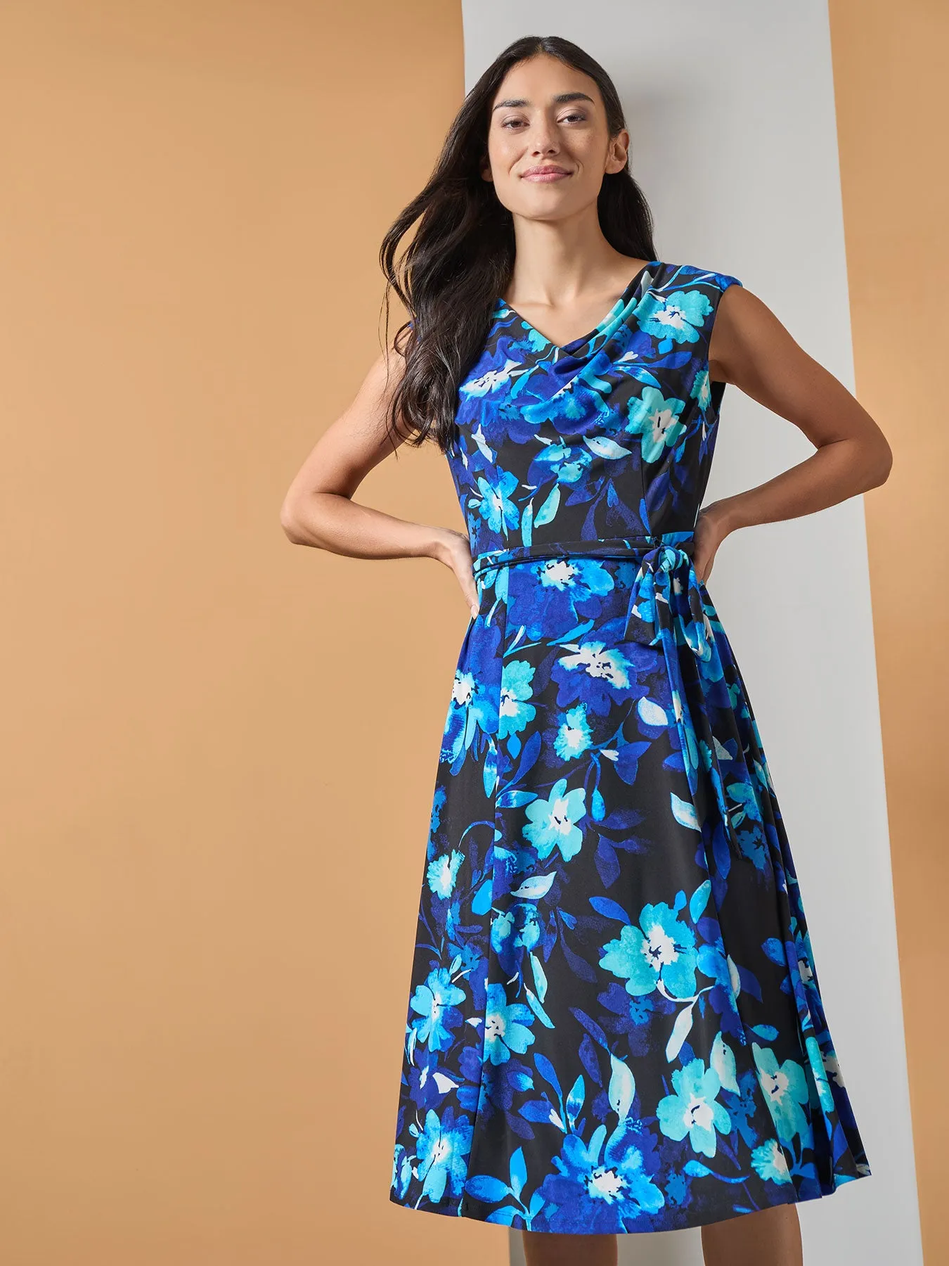 Petite Floral Flare Dress, Everyday Knit