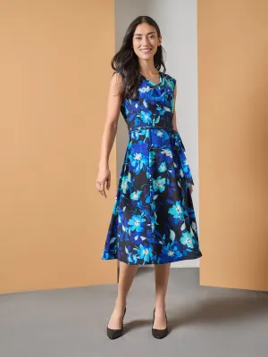 Petite Floral Flare Dress, Everyday Knit