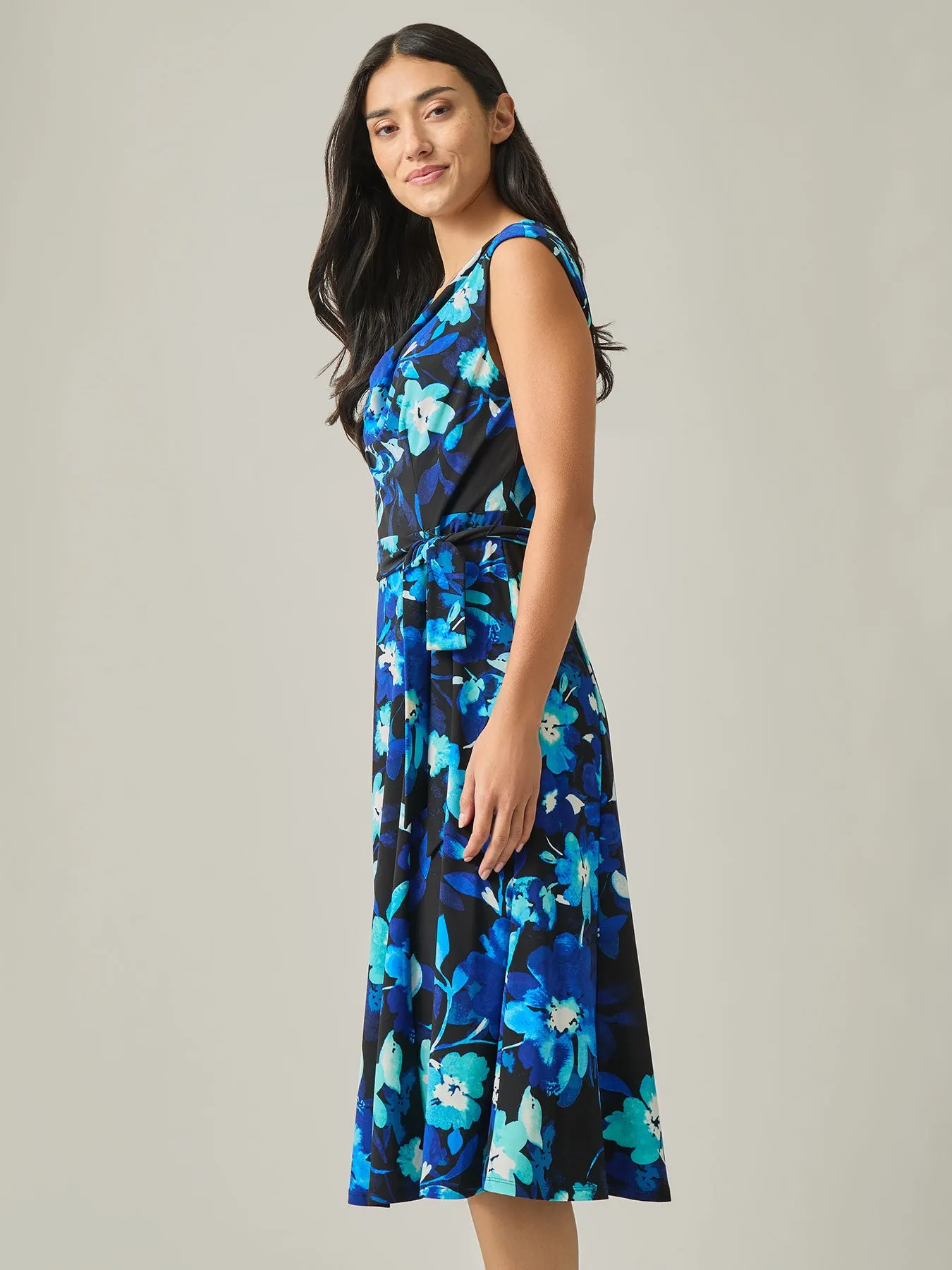 Petite Floral Flare Dress, Everyday Knit