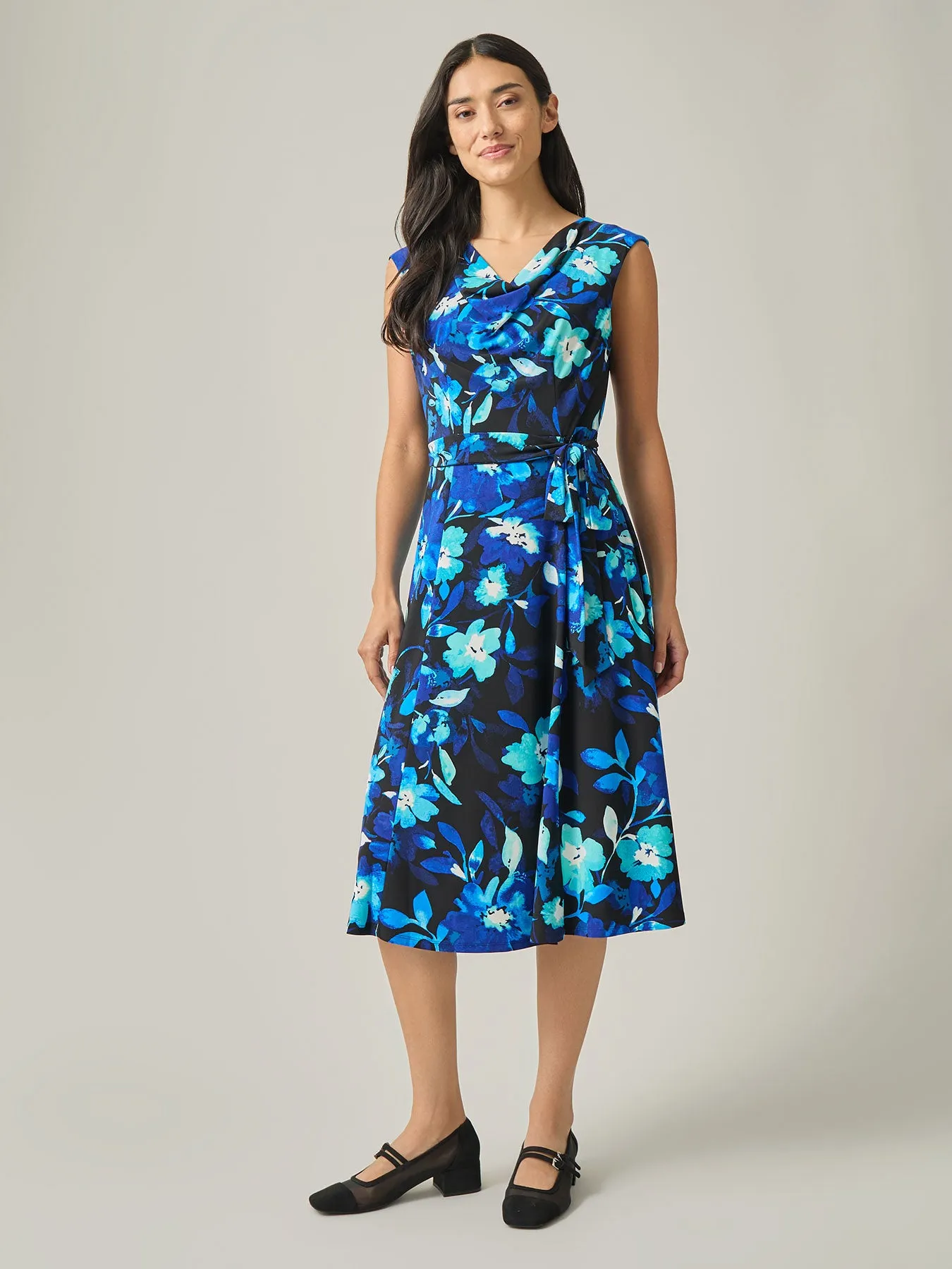 Petite Floral Flare Dress, Everyday Knit