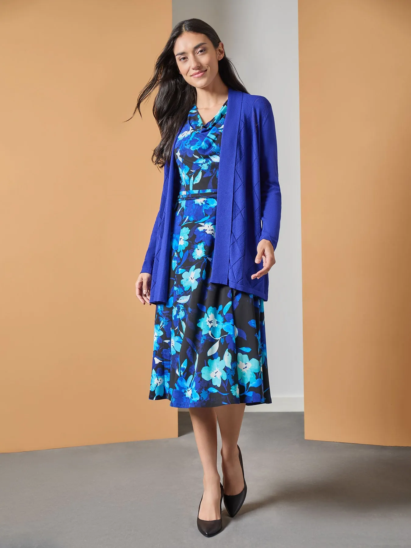 Petite Floral Flare Dress, Everyday Knit