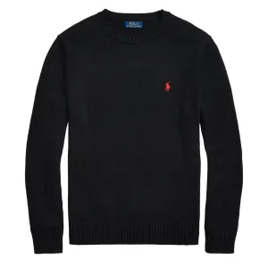Polo Ralph Lauren Cotton Crewneck Knit Polo Black