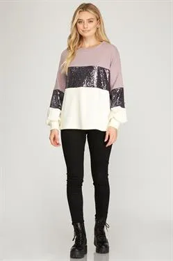 Purple Sequin Top | Bella Chic Fashion Boutique