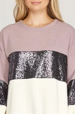 Purple Sequin Top | Bella Chic Fashion Boutique