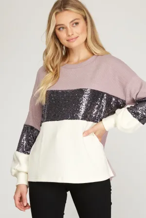 Purple Sequin Top | Bella Chic Fashion Boutique