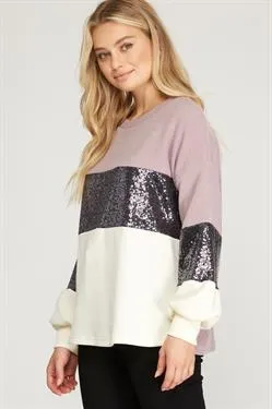 Purple Sequin Top | Bella Chic Fashion Boutique