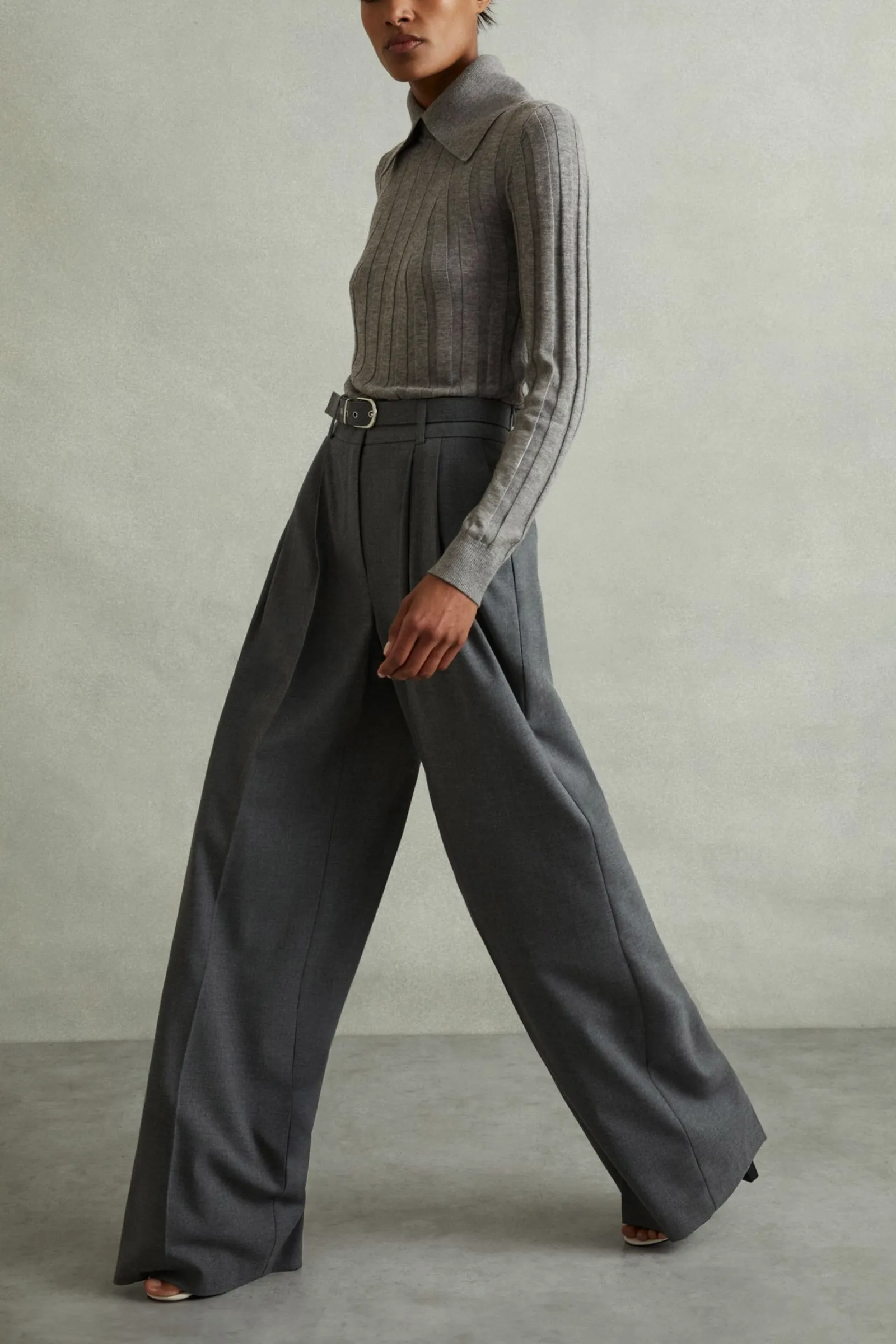Ribbed Collared Jumper