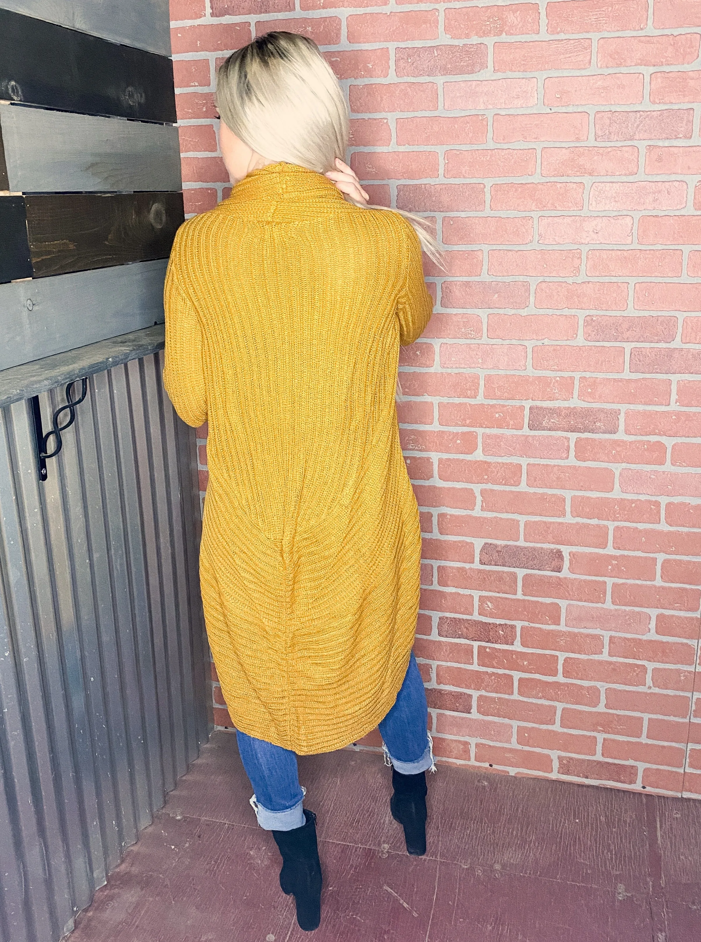 Ribbed Knit Duster