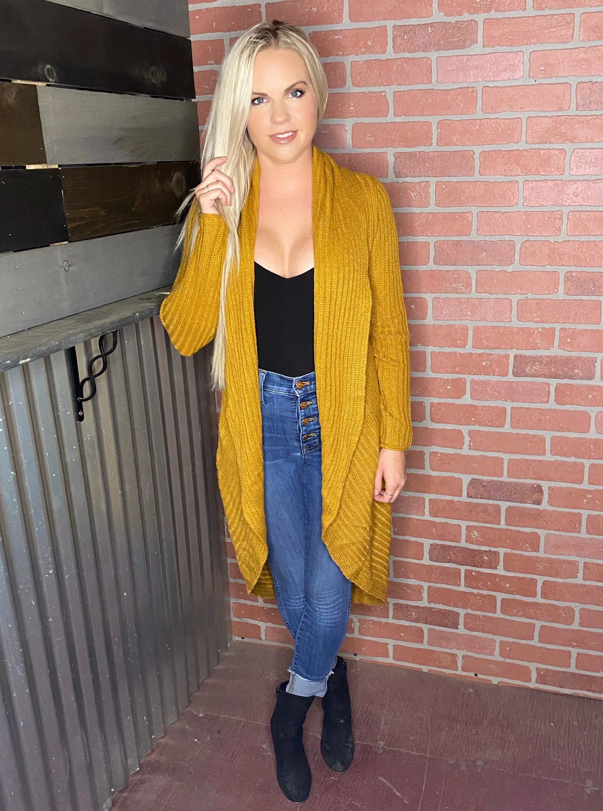 Ribbed Knit Duster