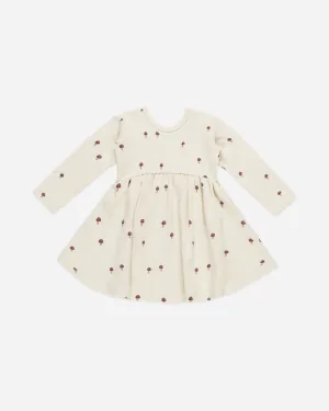 Ribbed Long Sleeve Dress || Mushrooms
