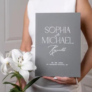 Sage Green   White Velour |  Guest Book ♡