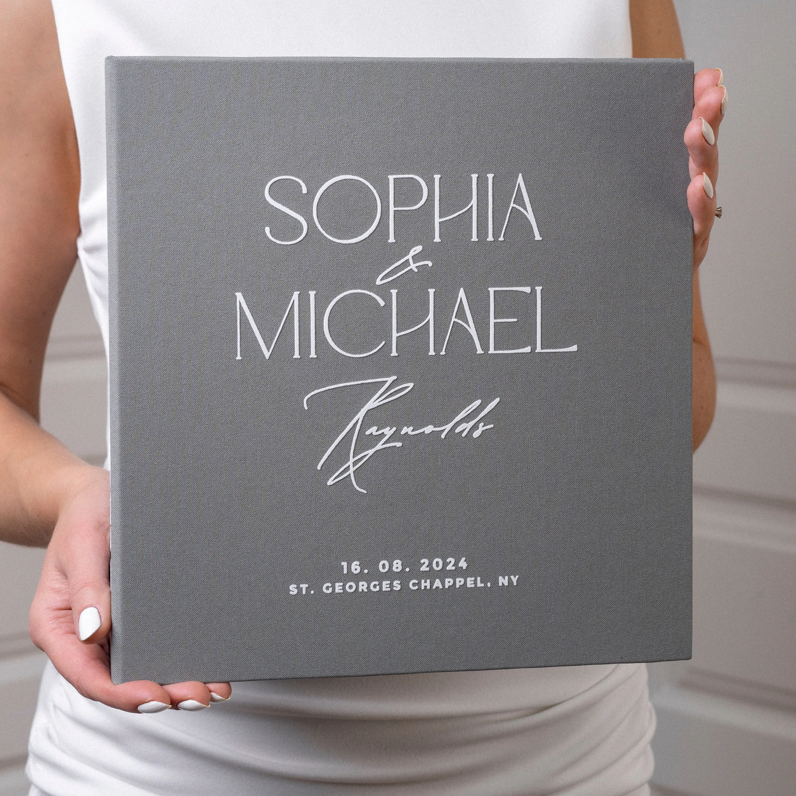 Sage Green   White Velour |  Guest Book ♡