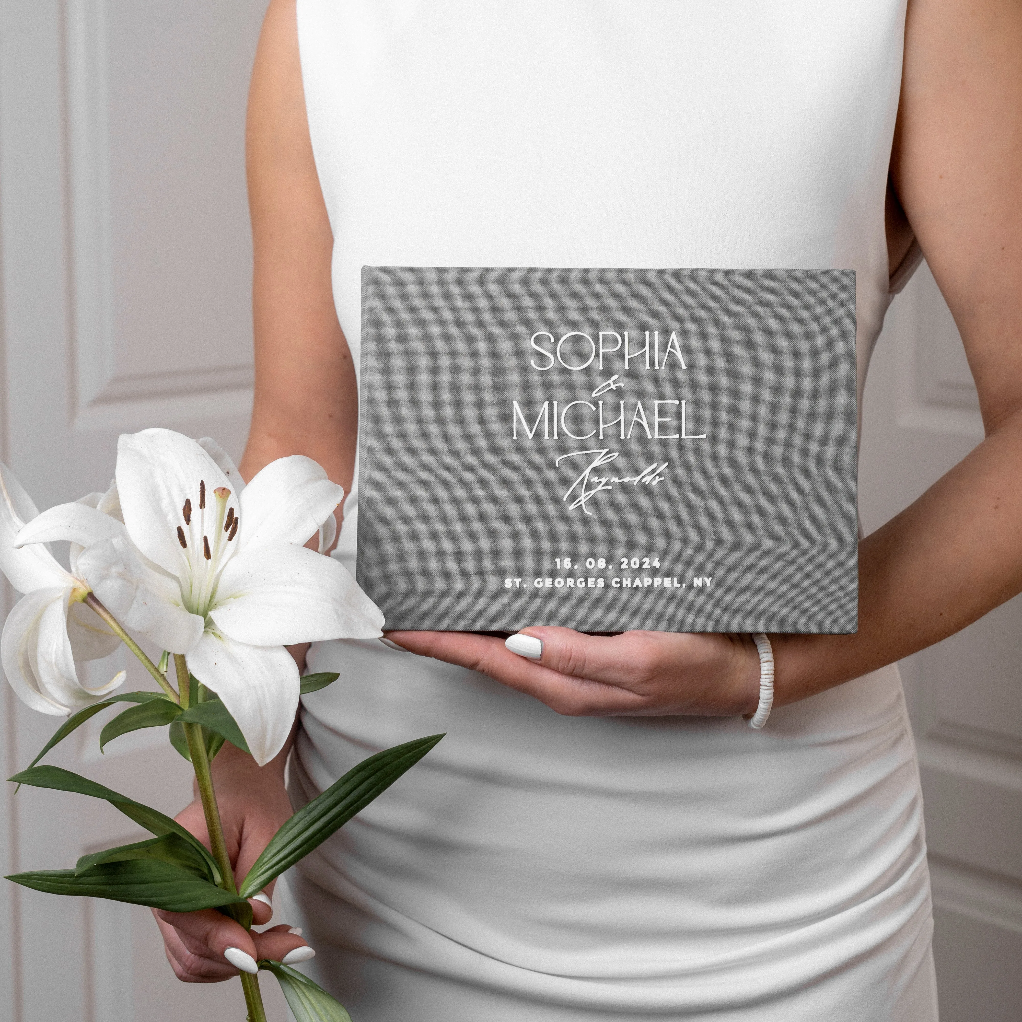 Sage Green   White Velour |  Guest Book ♡