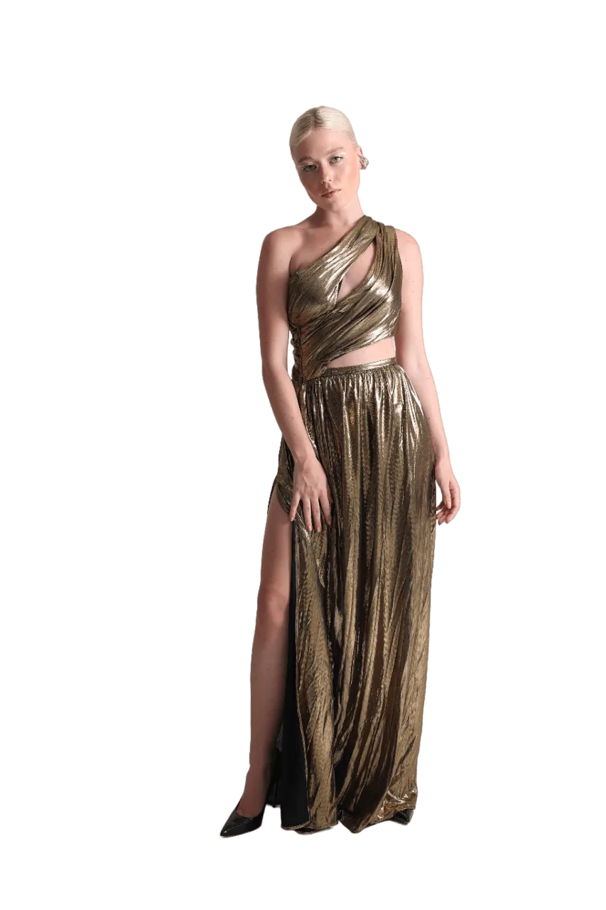 SANTORINI DRESS GOLD LUMINOUS