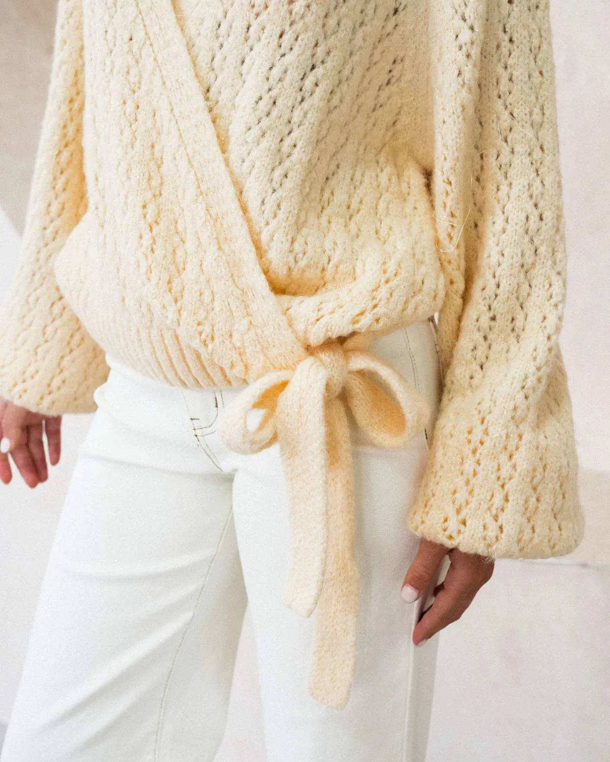 Scarlett Wrap Knit Top - Butter