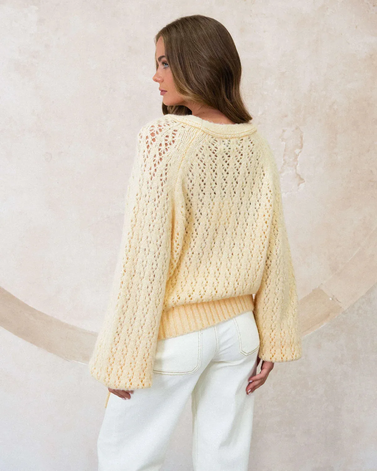 Scarlett Wrap Knit Top - Butter