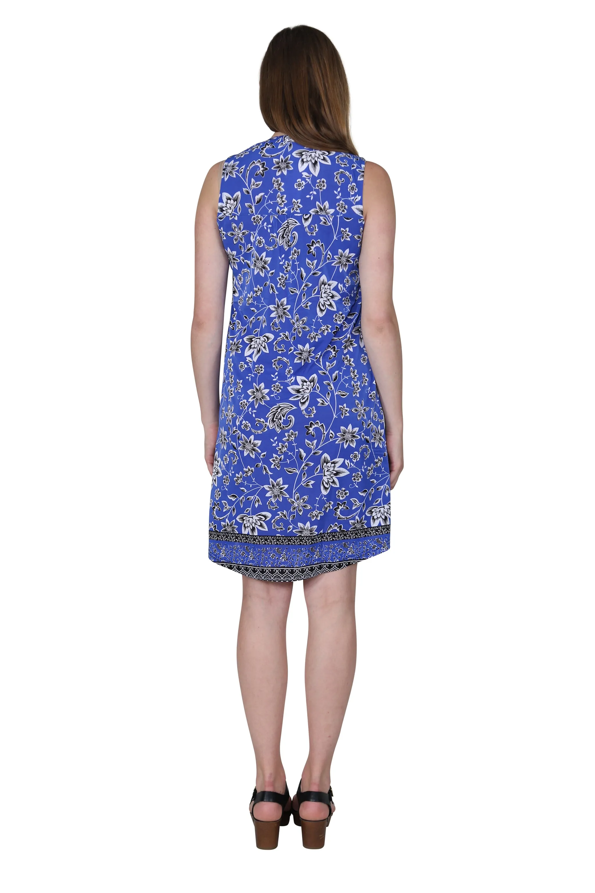 Sleeveless Dress With Border Print