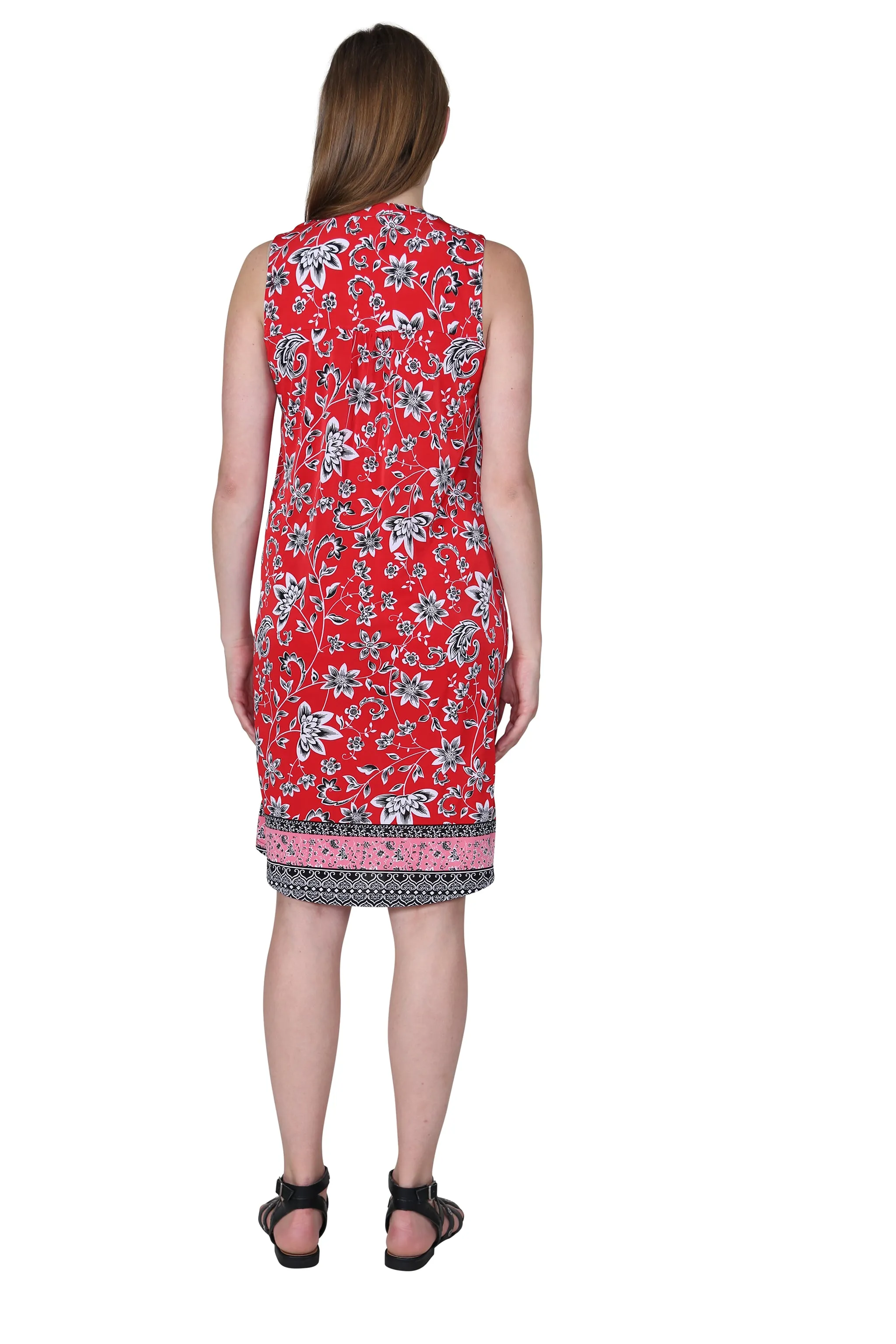 Sleeveless Dress With Border Print
