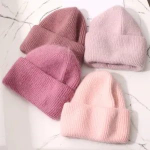 Soft Faux Rabbit Fur Knitted Beanie