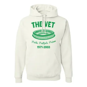 The Vet Pride, Pretzels, Prison Pullover Hoodie | Veterans Stadium White Pullover Sweatshirt