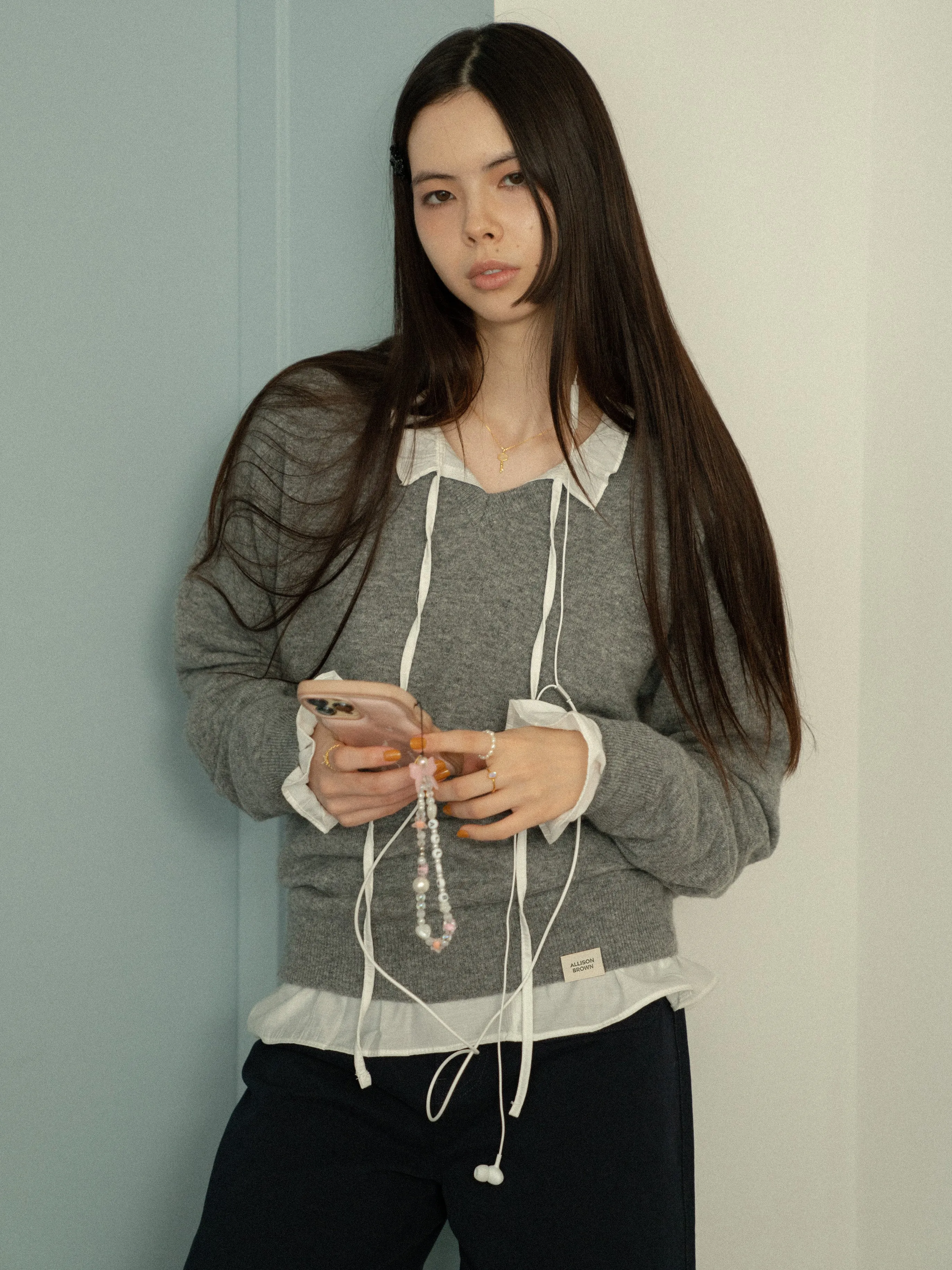 V-Neck Knit Top