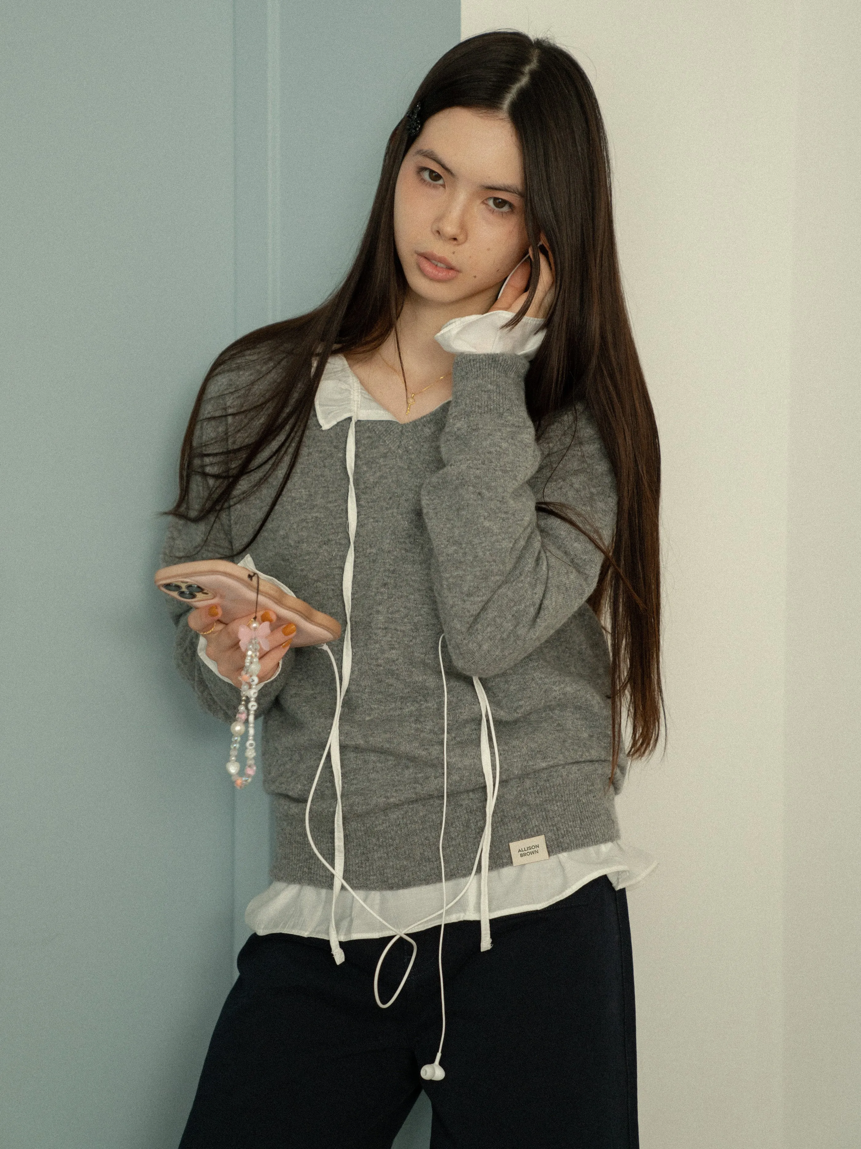 V-Neck Knit Top