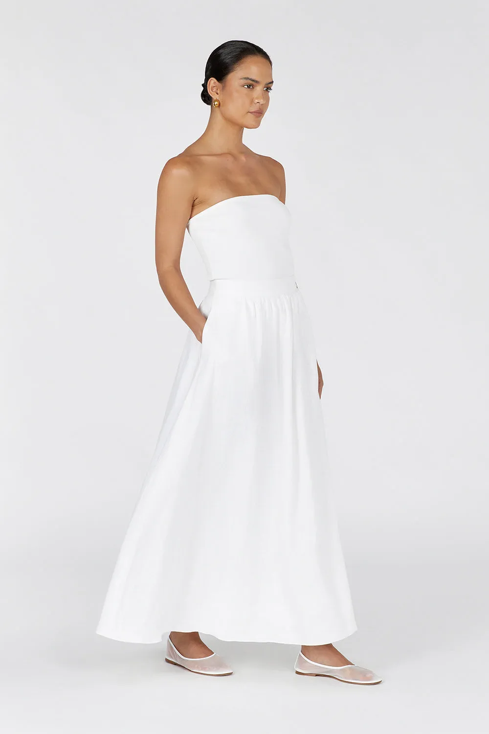 VERA OFF WHITE KNIT BANDEAU TOP