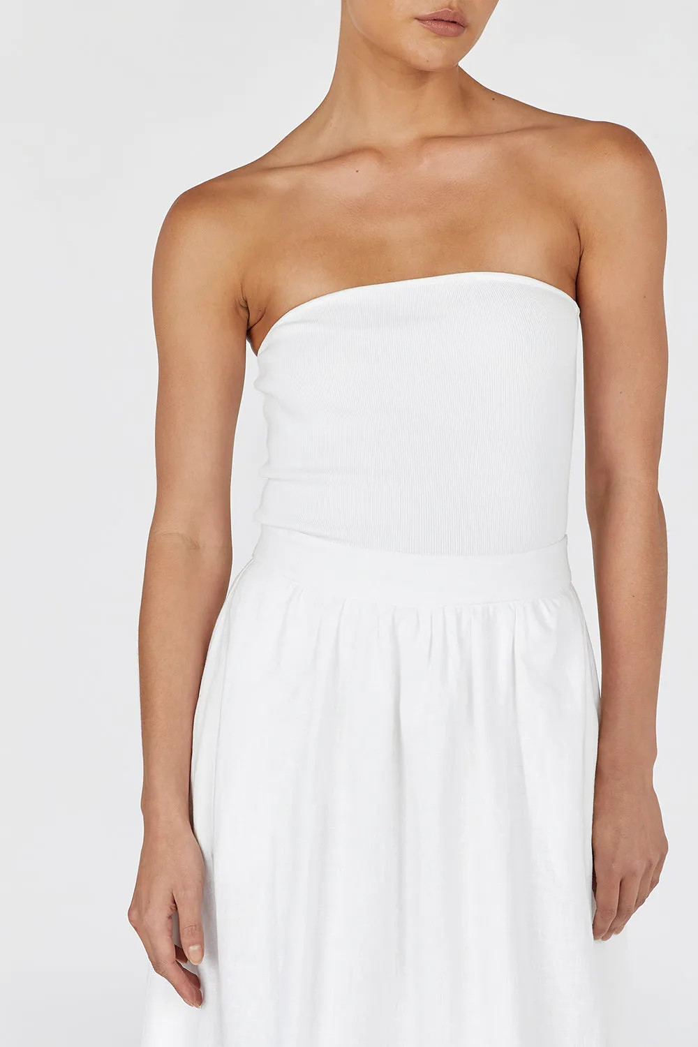 VERA OFF WHITE KNIT BANDEAU TOP