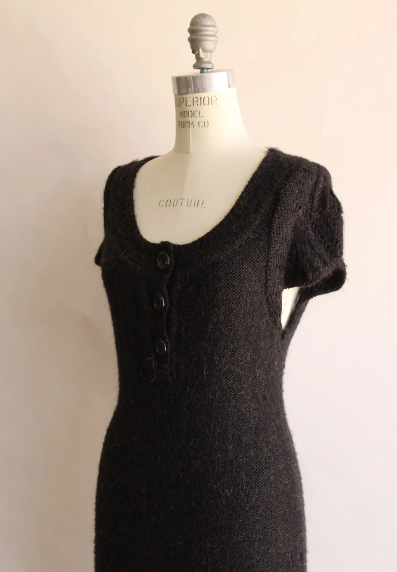 Vertigo Paris dress, black sweater dress, size L