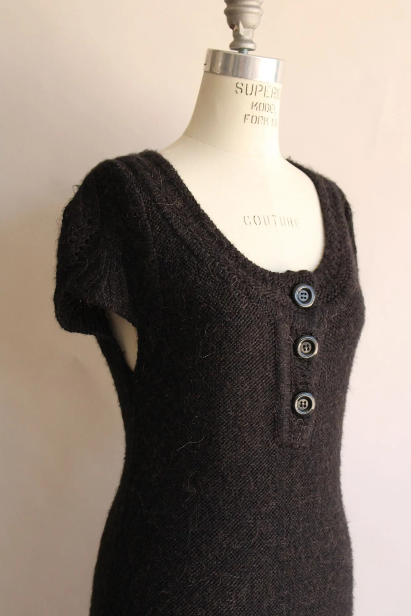 Vertigo Paris dress, black sweater dress, size L