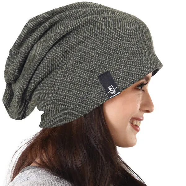 Women Jersey Oversized Slouch Beanie Hats B305