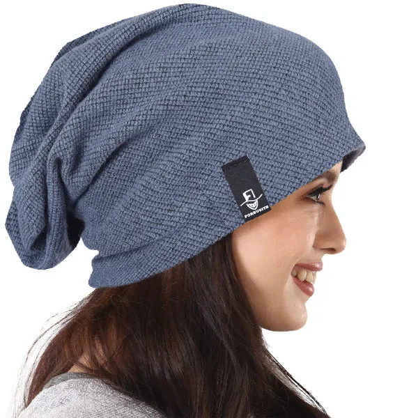 Women Jersey Oversized Slouch Beanie Hats B305