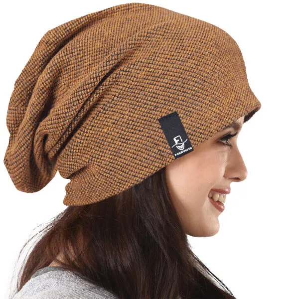 Women Jersey Oversized Slouch Beanie Hats B305